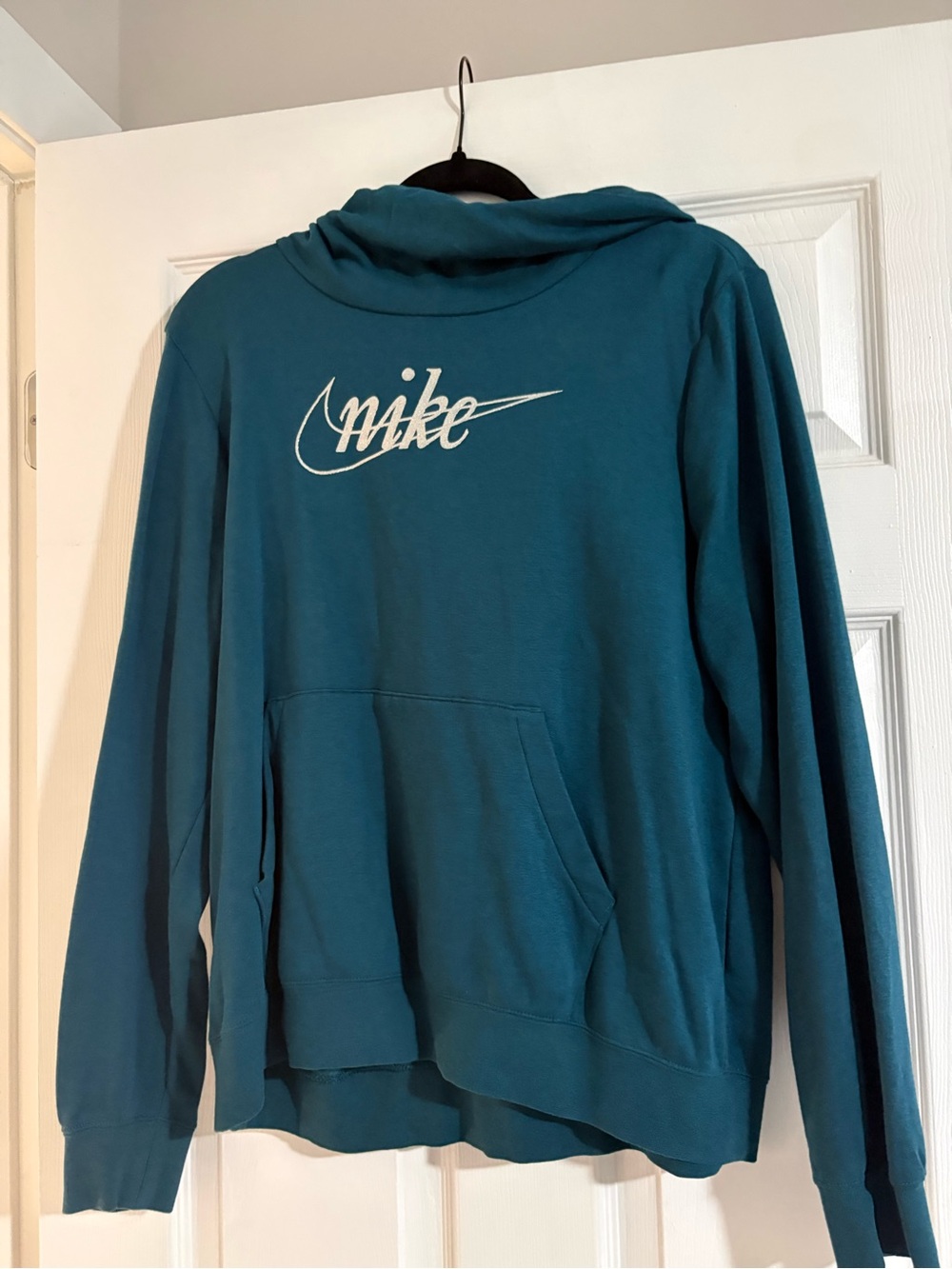 Nike Teal Hoodie with White Script Swoosh